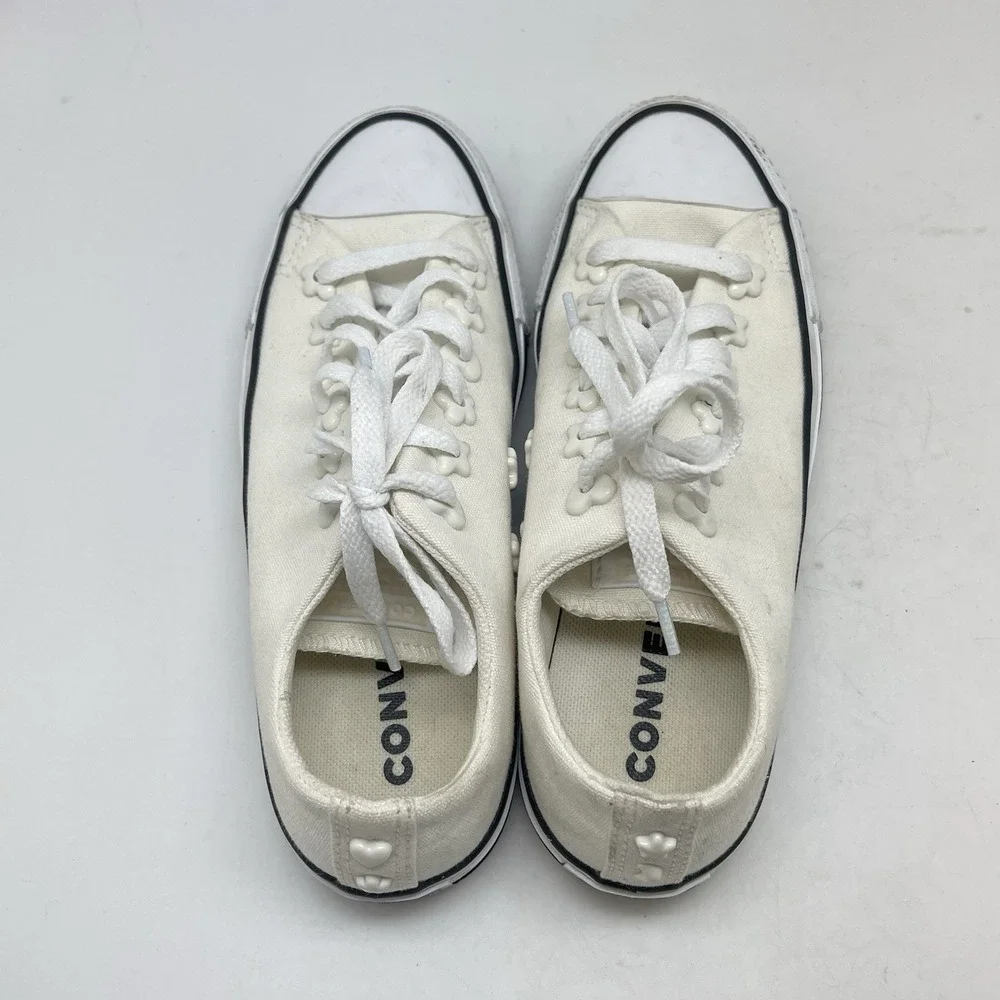 Converse Chuck Taylor All Star Low Top Sneakers Womens 6.5‎ Ivory A07217C Shoes - Picture 5 of 10